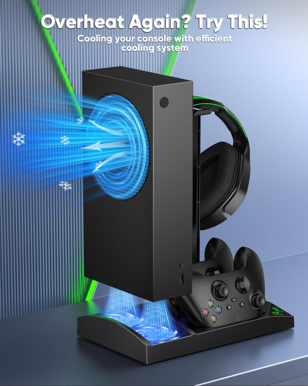 Vertical Charging Stand with Cooling Fan for Xbox Series S