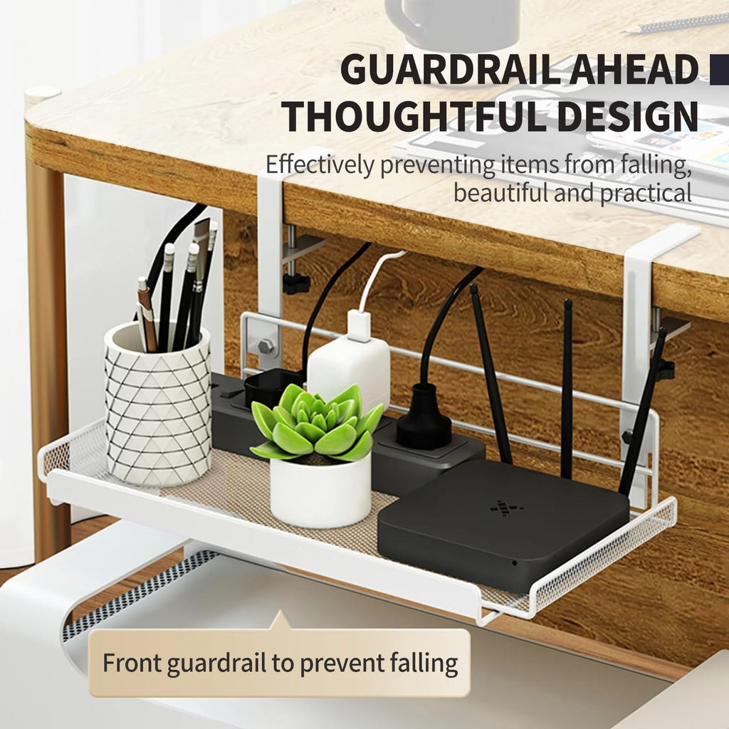 DUAYENDUS Metal Under Desk Cable Management Tray