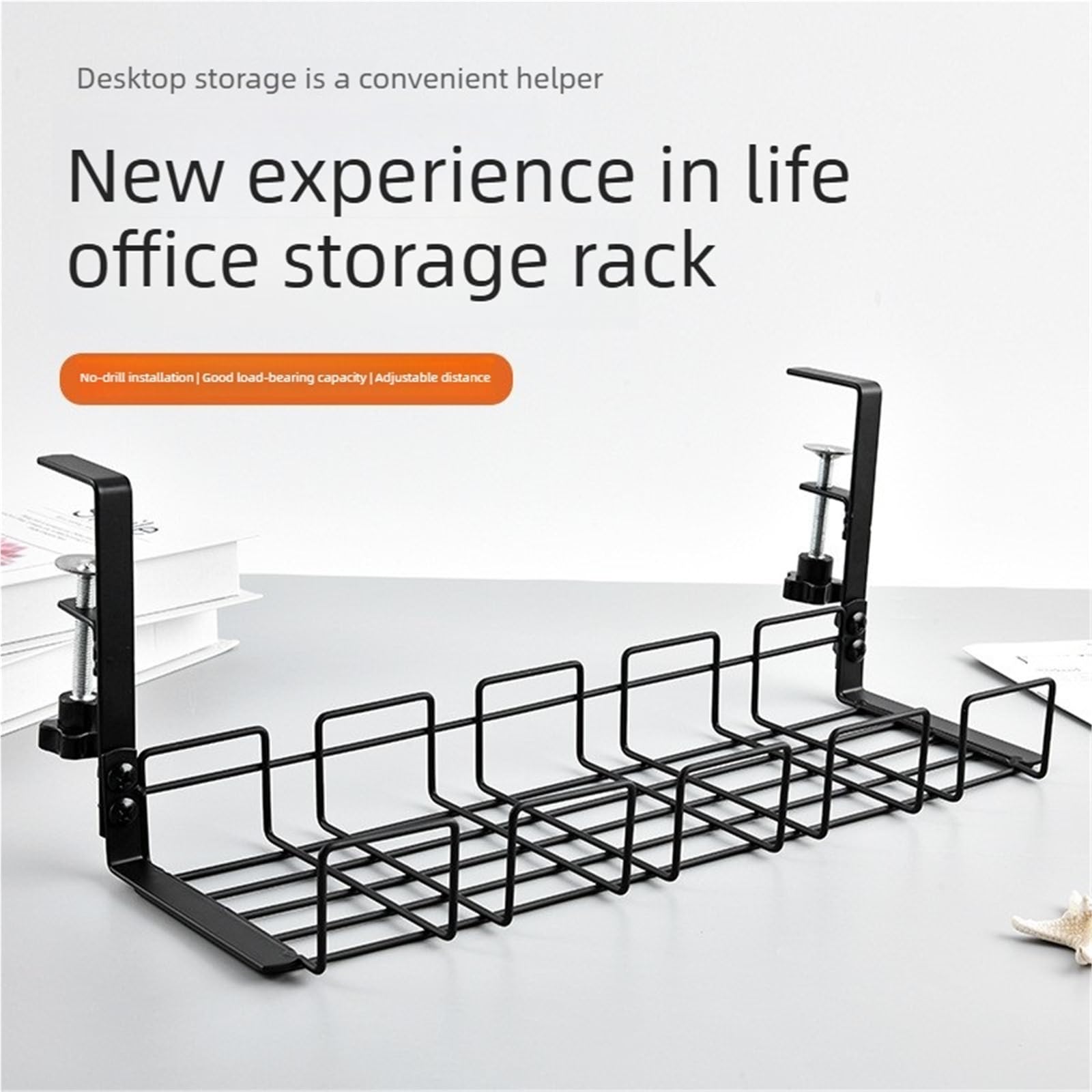 DUAYENDUS Metal Under Desk Cable Management Tray