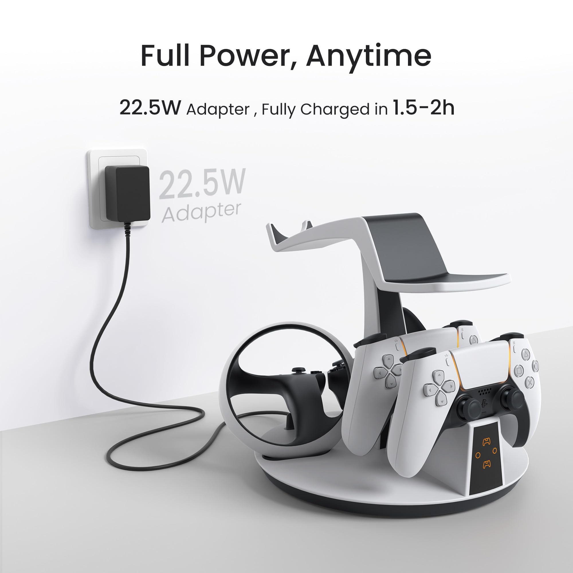 KIWI design D2 3-in-1 Controller Charging Station for PSVR2 and PS5