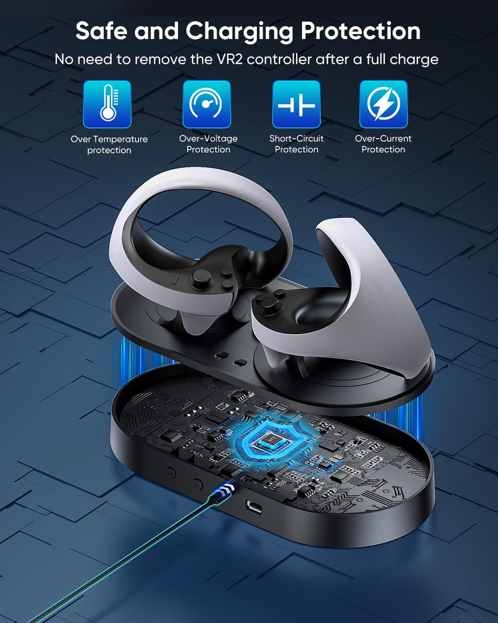 FASTSNAIL RGB Charging Stand & Storage Station for PlayStation VR2