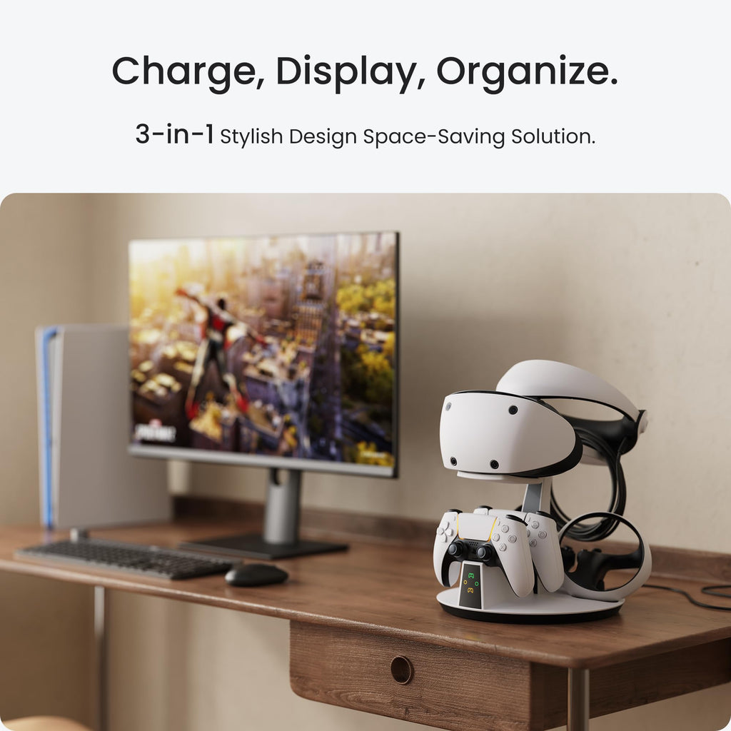 KIWI design D2 3-in-1 Controller Charging Station for PSVR2 and PS5
