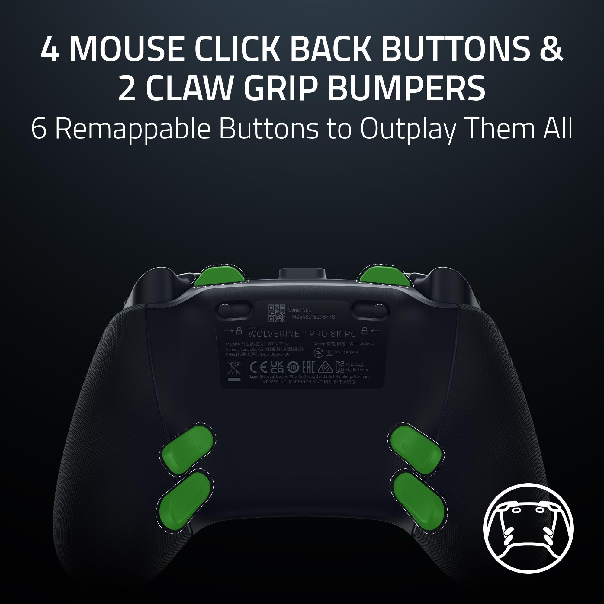 Razer Wolverine V3 Pro 8K PC Wireless Gaming Controller, Black