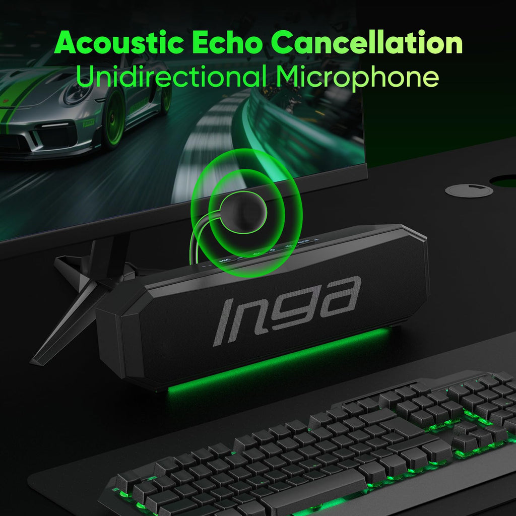 USB Computer Soundbar with Microphone & Gaming Mode