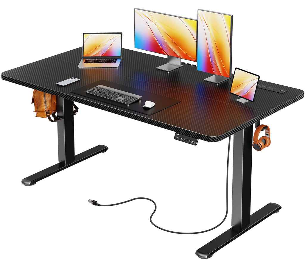 47-Inch Electric Height-Adjustable Gaming Desk with USB-C & Power Outlets