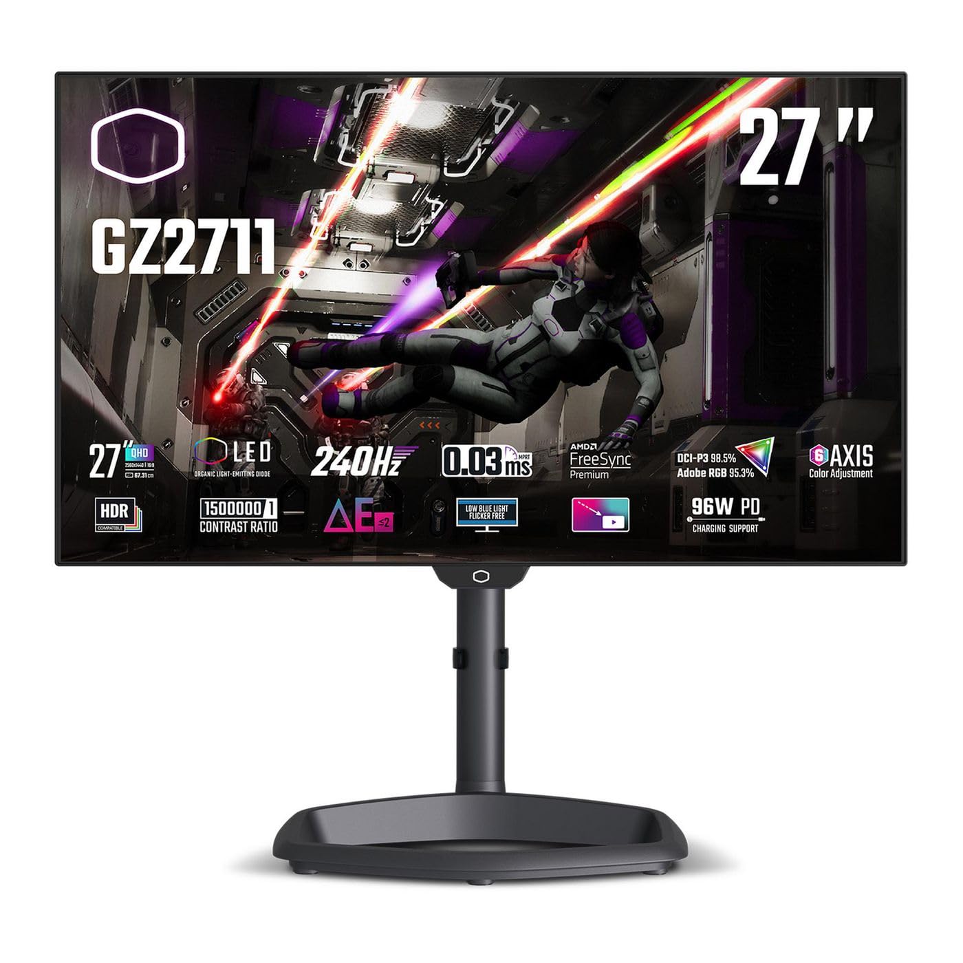 27-Inch 2560×1440 OLED Gaming Monitor, Black