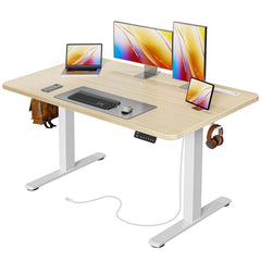 47-Inch Electric Height-Adjustable Gaming Desk with USB-C & Power Outlets