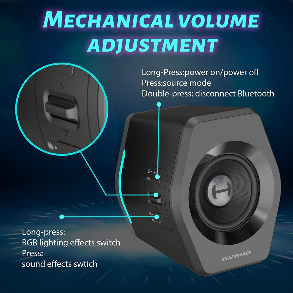 32W RGB Gaming Desktop Speakers with Bluetooth