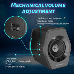 32W RGB Gaming Desktop Speakers with Bluetooth