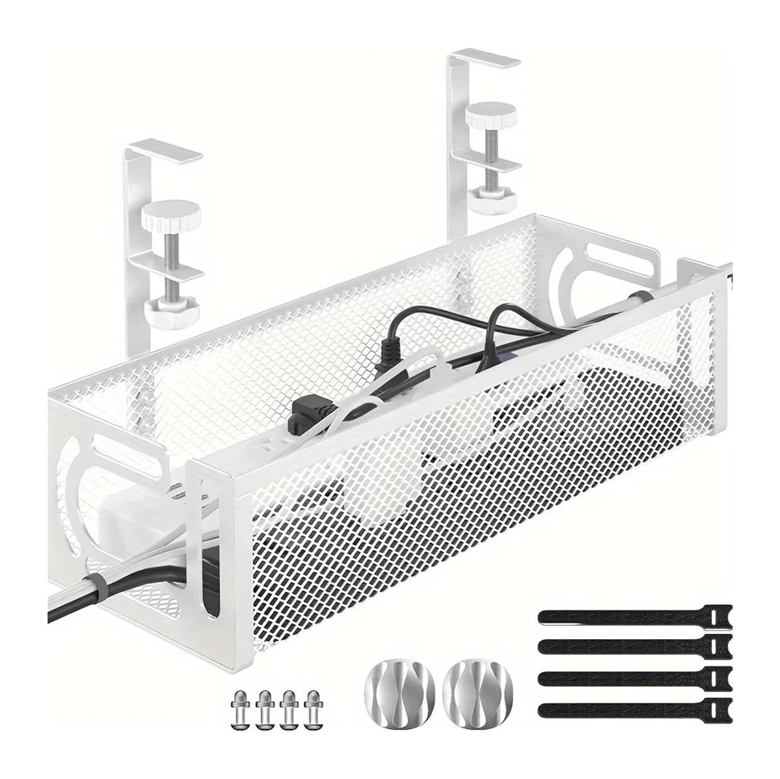 DUAYENDUS Metal Under Desk Cable Management Tray