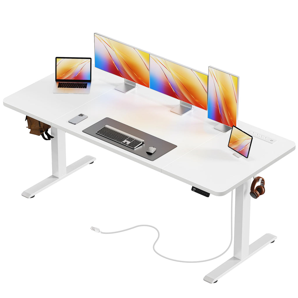 47-Inch Electric Height-Adjustable Gaming Desk with USB-C & Power Outlets