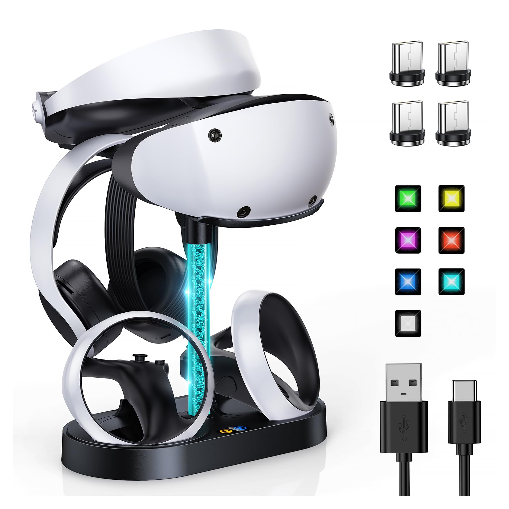 FASTSNAIL RGB Charging Stand & Storage Station for PlayStation VR2