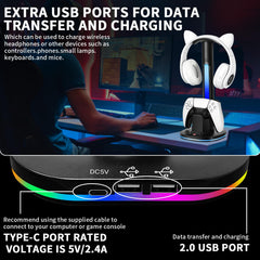 Headphone Stand with Controller Charger