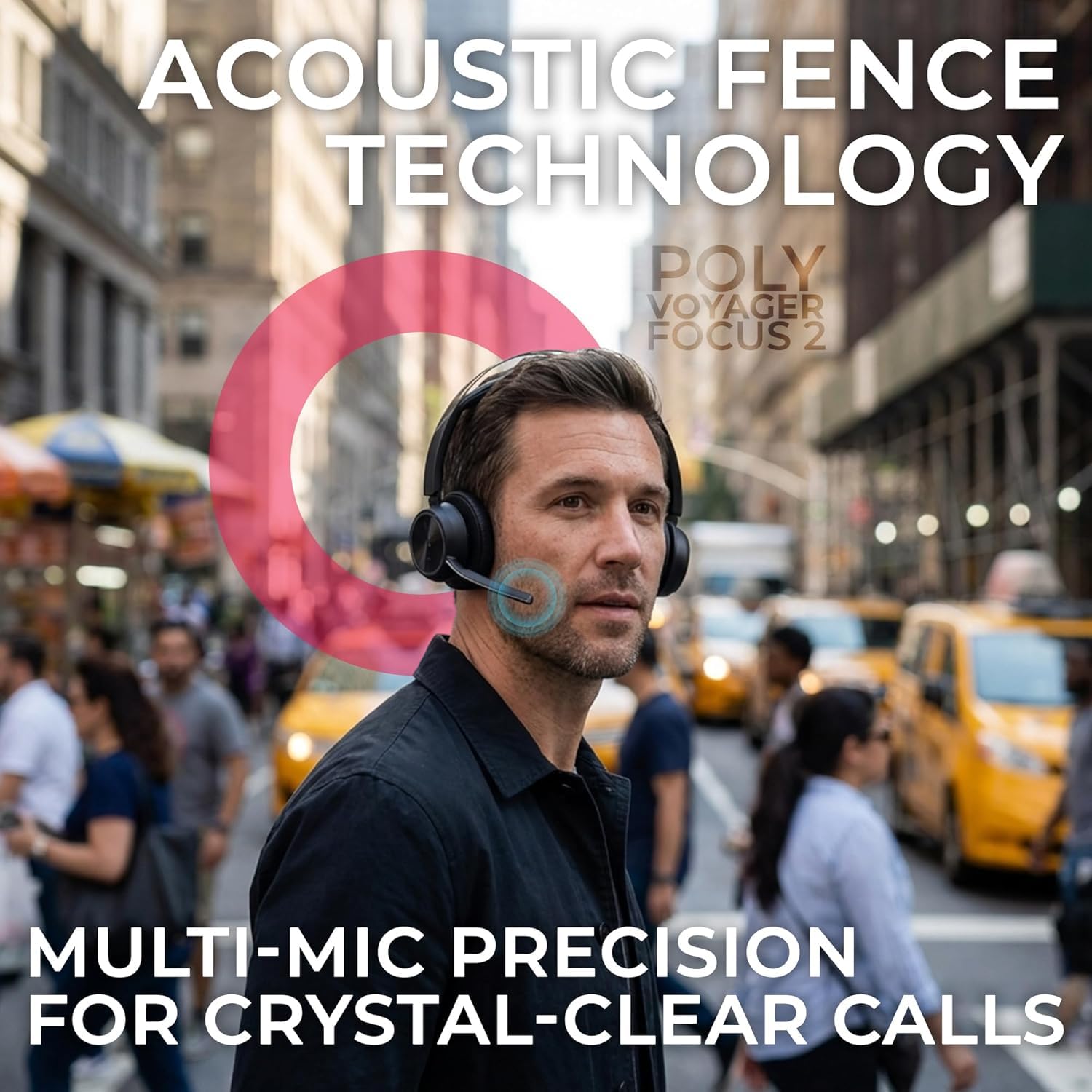 Wireless Over-Ear Headset with Noise-Cancelling Microphone
