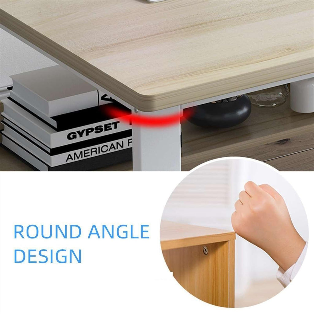 Corner Computer Desk with Storage Rack