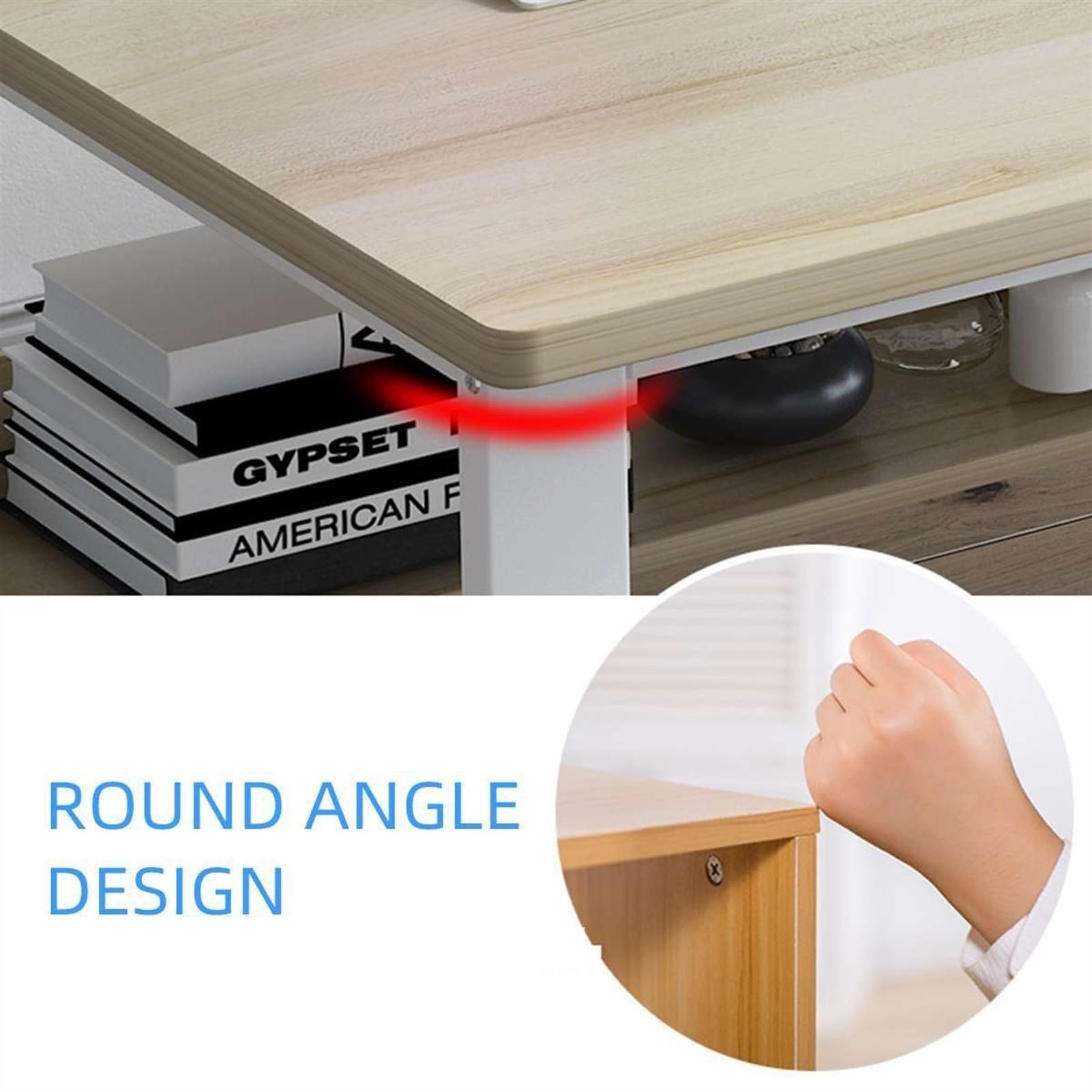 Corner Computer Desk with Storage Rack