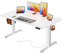 47-Inch Electric Height-Adjustable Gaming Desk with USB-C & Power Outlets
