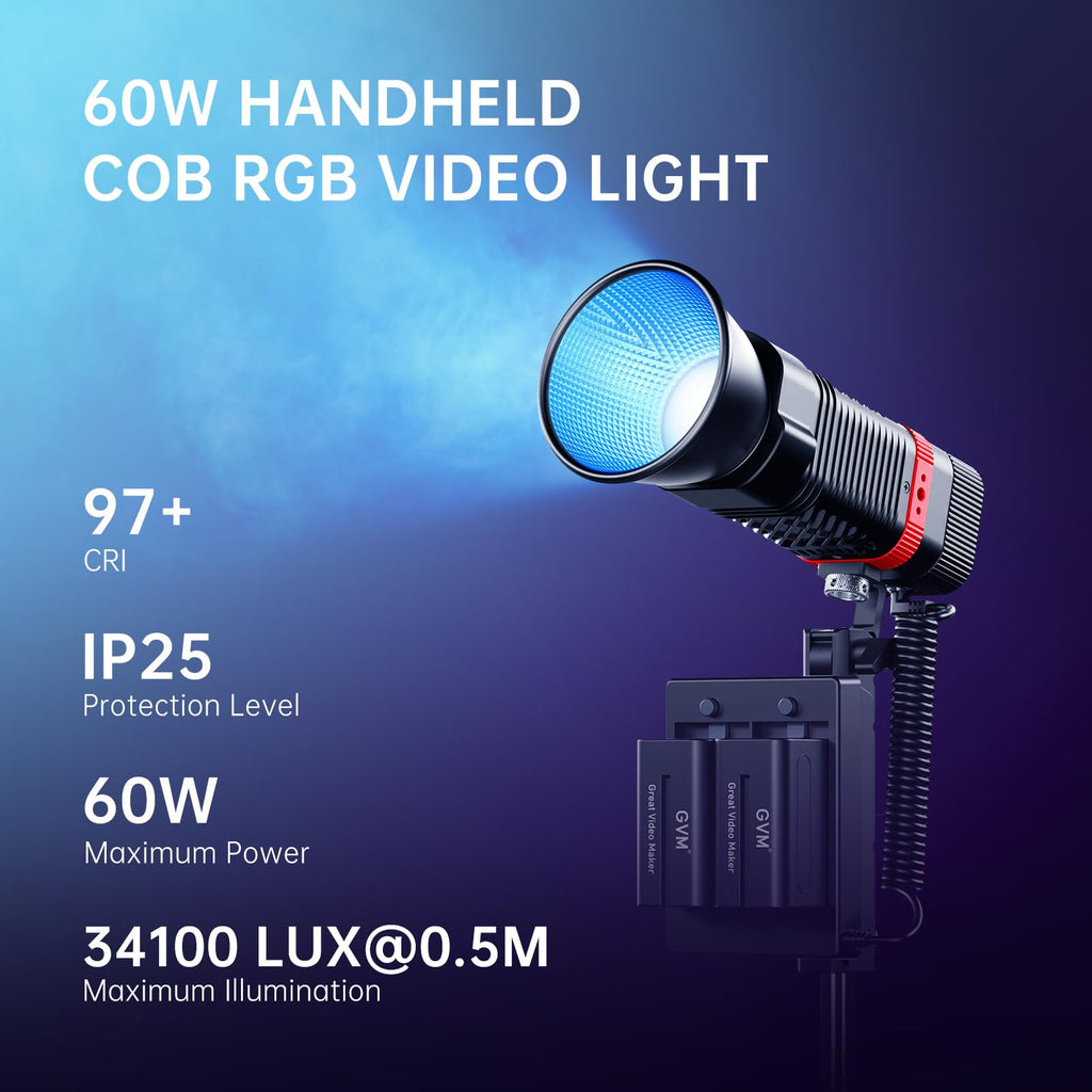 Portable RGB LED Video Light Kit, 3-Pack