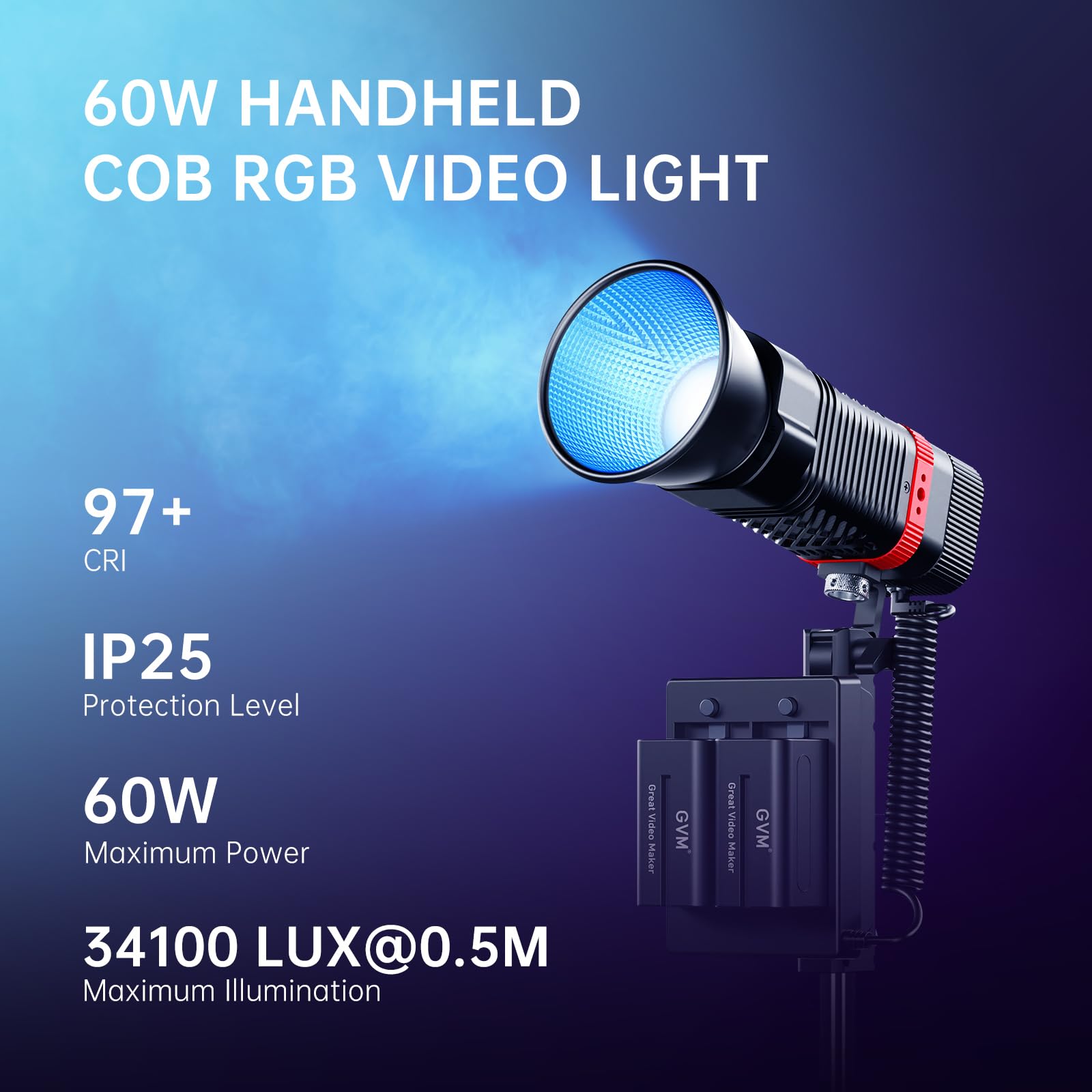 Portable RGB LED Video Light Kit, 3-Pack