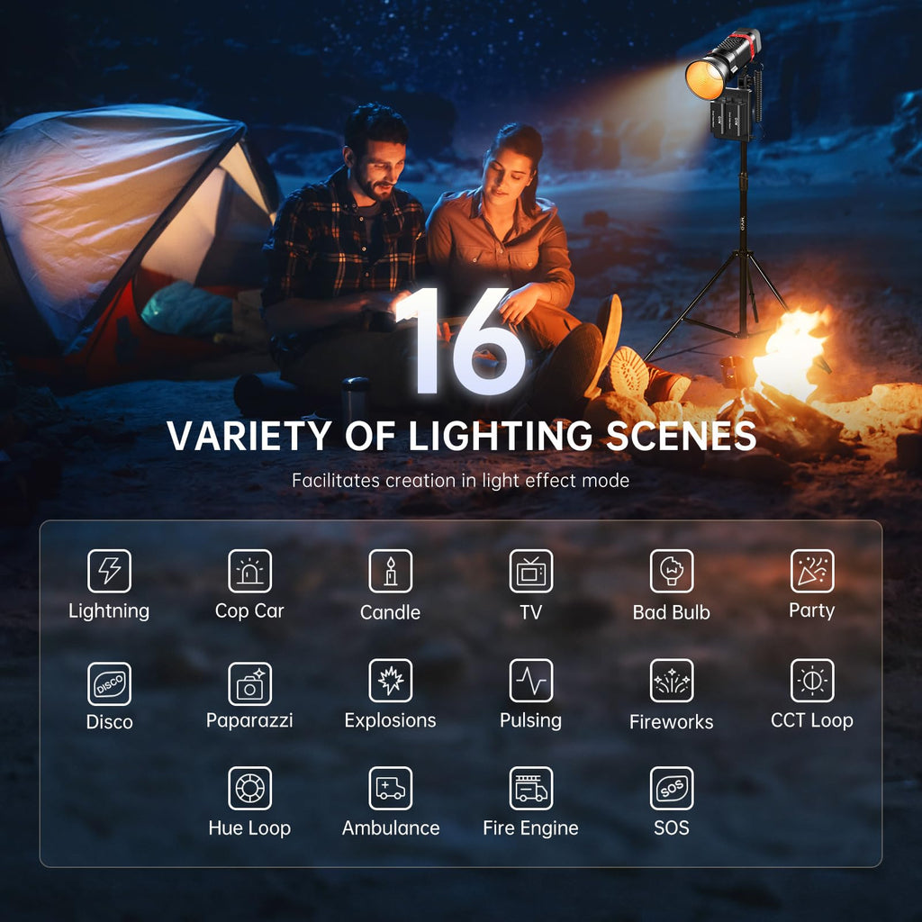 Portable RGB LED Video Light Kit, 3-Pack