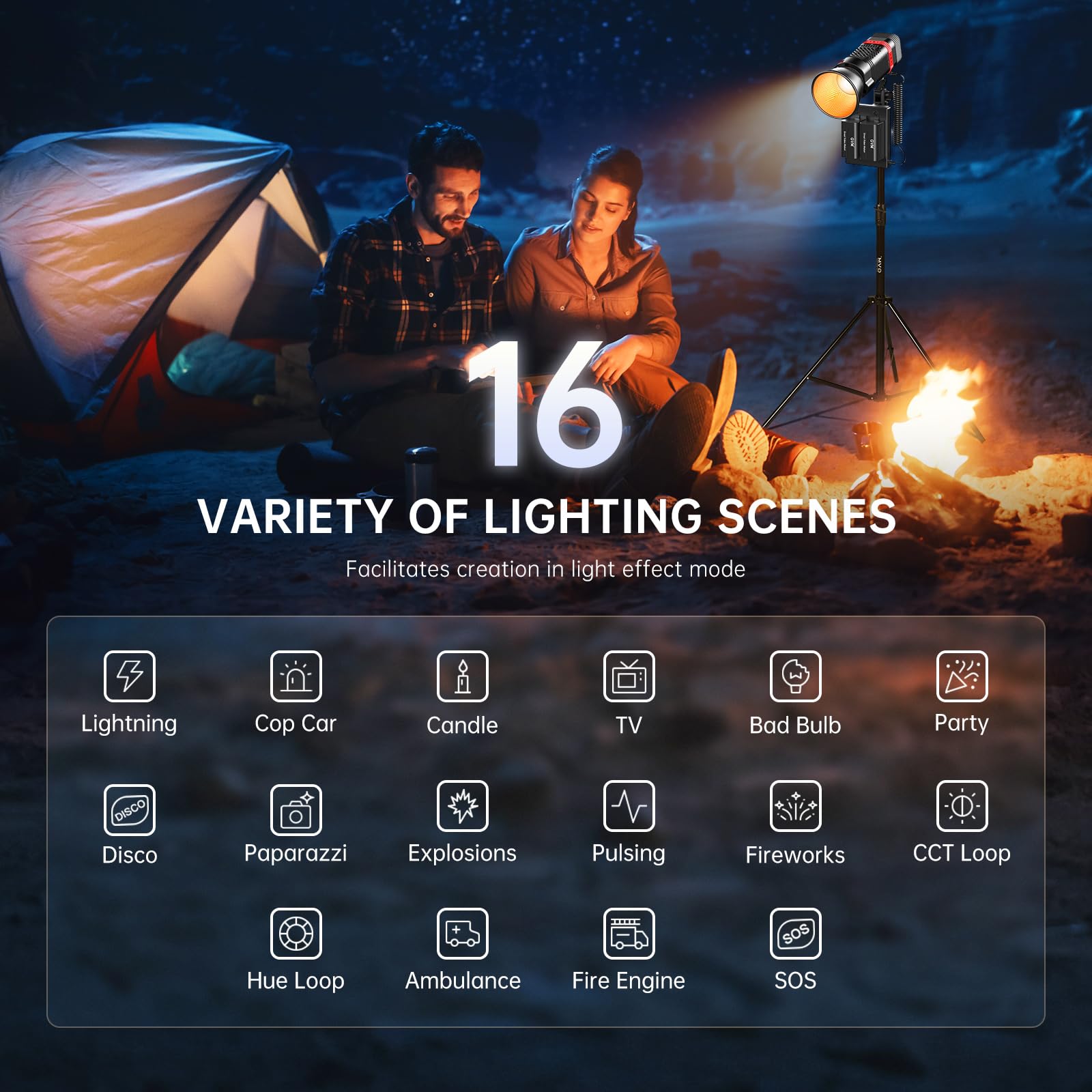 Portable RGB LED Video Light Kit, 3-Pack