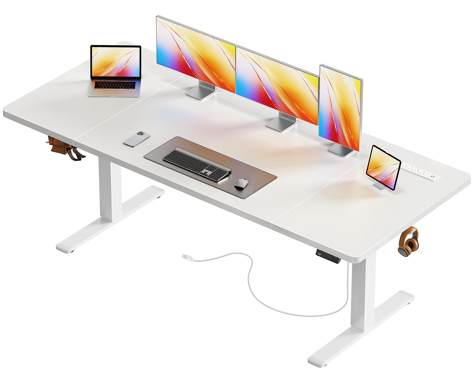 47-Inch Electric Height-Adjustable Gaming Desk with USB-C & Power Outlets