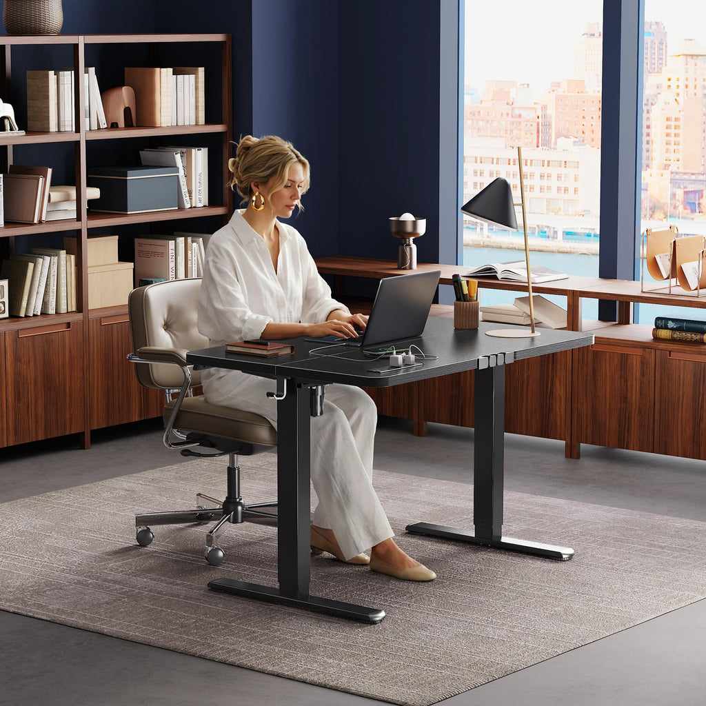 47-Inch Electric Height-Adjustable Gaming Desk with USB-C & Power Outlets