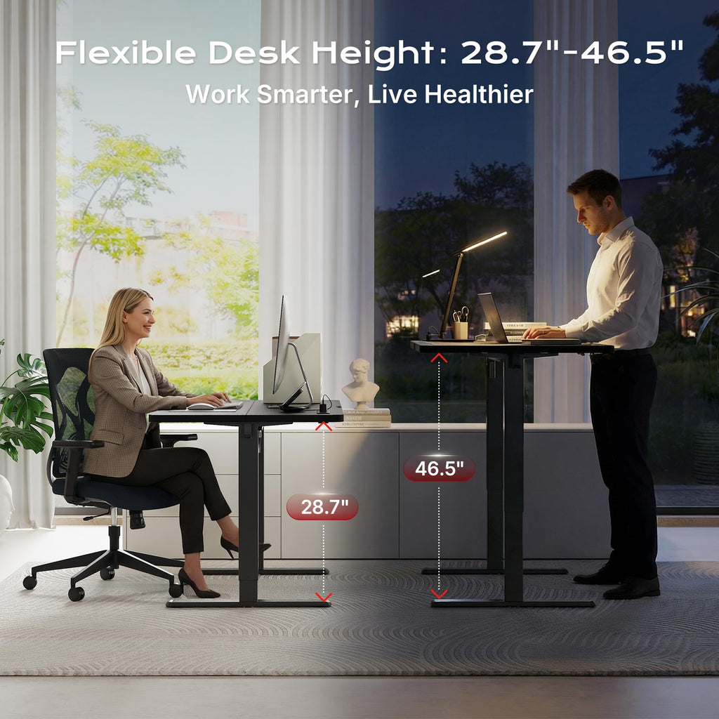 47-Inch Electric Height-Adjustable Gaming Desk with USB-C & Power Outlets