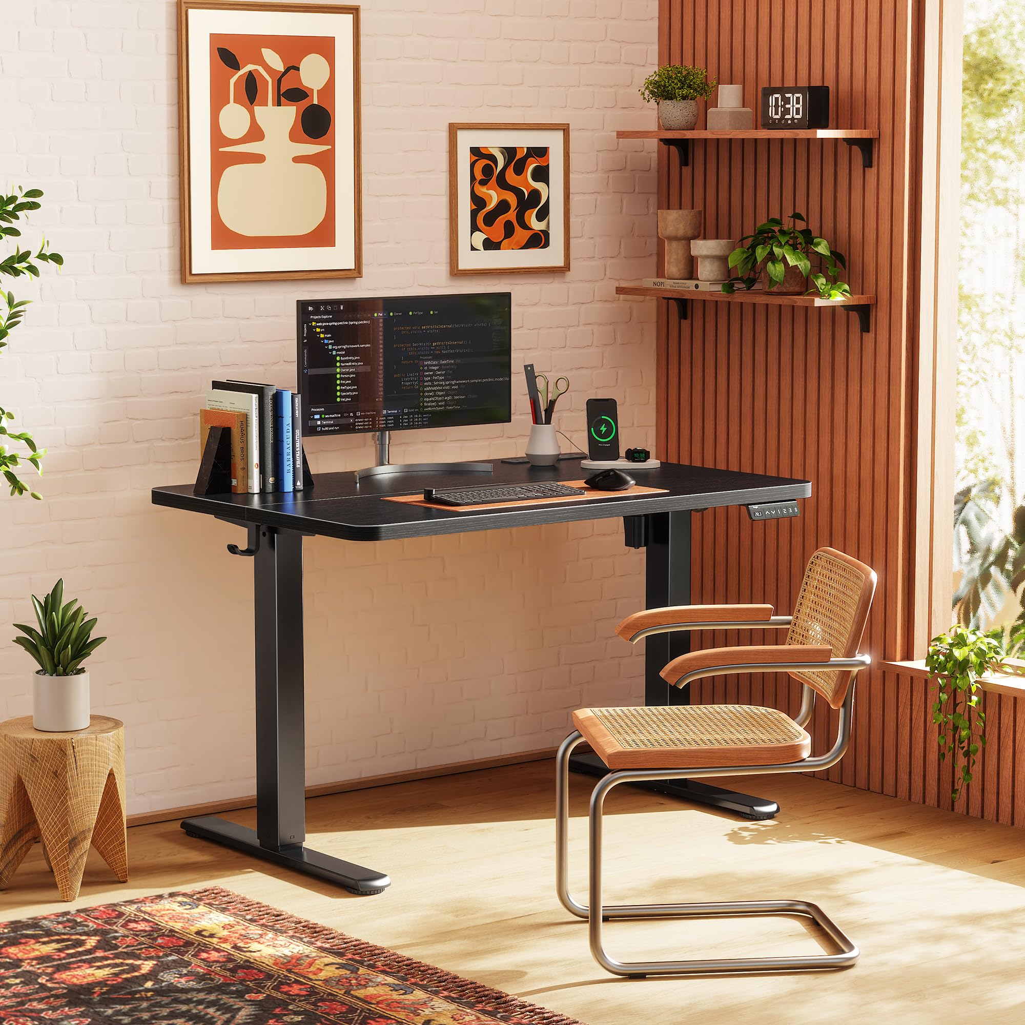 47-Inch Electric Height-Adjustable Gaming Desk with USB-C & Power Outlets