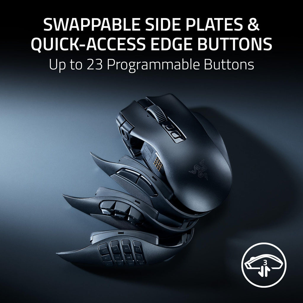 Razer Naga V3 Pro Wireless MMO Gaming Mouse with Swappable Side Plates