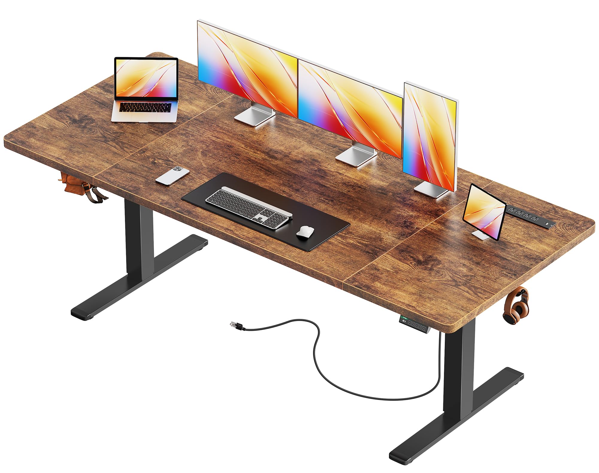 47-Inch Electric Height-Adjustable Gaming Desk with USB-C & Power Outlets